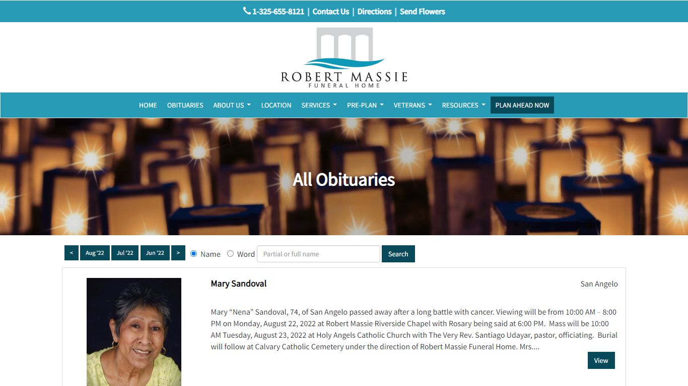 All Obituaries | Robert Massie Funeral Home | San Angelo TX funeral ...